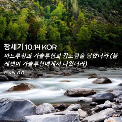 Picture 02 - 창세기 10:14 KOR - 바드루심과 가슬루힘과 갑도림을 - Bible Verse Picture