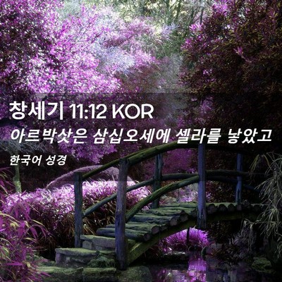 Picture 02 - 창세기 11:12 KOR - 아르박삿은 삼십오세에 셀라를 - Bible Verse Picture
