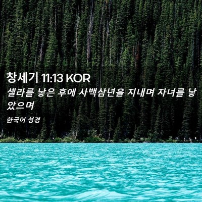 Picture 02 - 창세기 11:13 KOR - 셀라를 낳은 후에 사백삼년을 지내며 - Bible Verse Picture