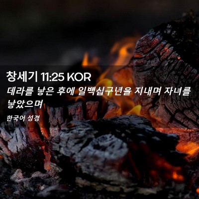 Picture 02 - 창세기 11:25 KOR - 데라를 낳은 후에 일백십구년을 - Bible Verse Picture