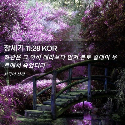 Picture 02 - 창세기 11:28 KOR - 하란은 그 아비 데라보다 먼저 본토 - Bible Verse Picture