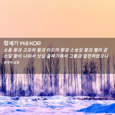 Picture 02 - 창세기 14:8 KOR - 소돔 왕과 고모라 왕과 아드마 왕과 - Bible Verse Picture