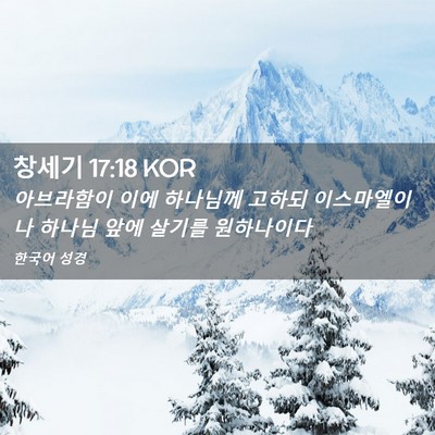 Picture 02 - 창세기 17:18 KOR - 아브라함이 이에 하나님께 고하되 - Bible Verse Picture