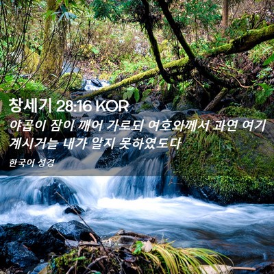 Picture 02 - 창세기 28:16 KOR - 야곱이 잠이 깨어 가로되 여호와께서 - Bible Verse Picture