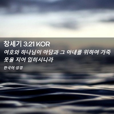 Picture 02 - 창세기 3:21 KOR - 여호와 하나님이 아담과 그 아내를 - Bible Verse Picture