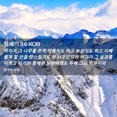Picture 02 - 창세기 3:6 KOR - 여자가 그 나무를 본즉 먹음직도 - Bible Verse Picture