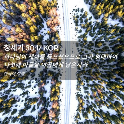Picture 02 - 창세기 30:17 KOR - 하나님이 레아를 들으셨으므로 그가 - Bible Verse Picture