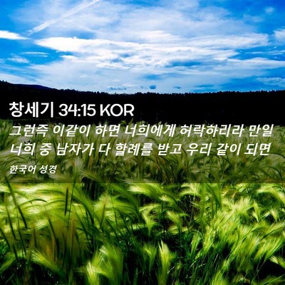 Picture 02 - 창세기 34:15 KOR - 그런즉 이같이 하면 너희에게 - Bible Verse Picture