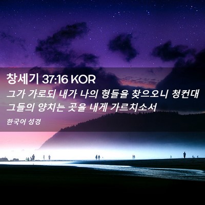 Picture 02 - 창세기 37:16 KOR - 그가 가로되 내가 나의 형들을 - Bible Verse Picture