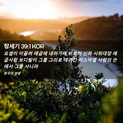 Picture 02 - 창세기 39:1 KOR - 요셉이 이끌려 애굽에 내려가매 - Bible Verse Picture