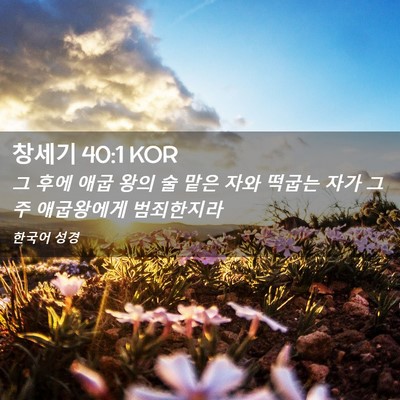 Picture 02 - 창세기 40:1 KOR - 그 후에 애굽 왕의 술 맡은 자와 - Bible Verse Picture
