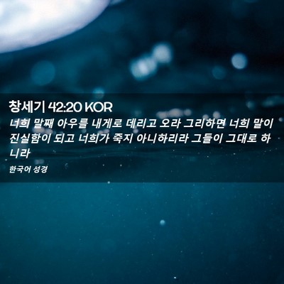 Picture 02 - 창세기 42:20 KOR - 너희 말째 아우를 내게로 데리고 - Bible Verse Picture
