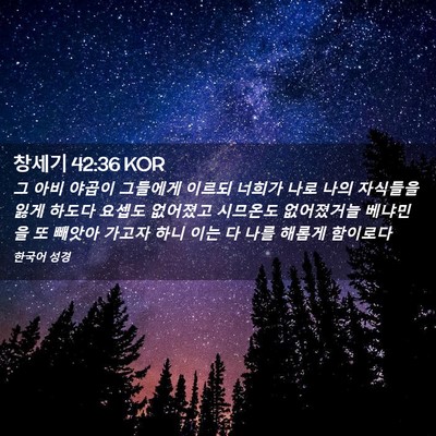 Picture 02 - 창세기 42:36 KOR - 그 아비 야곱이 그들에게 이르되 - Bible Verse Picture