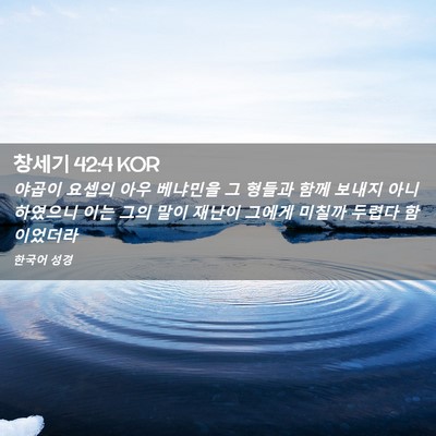 Picture 02 - 창세기 42:4 KOR - 야곱이 요셉의 아우 베냐민을 그 - Bible Verse Picture