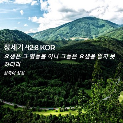 Picture 02 - 창세기 42:8 KOR - 요셉은 그 형들을 아나 그들은 - Bible Verse Picture