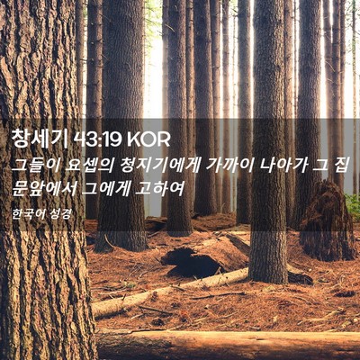 Picture 02 - 창세기 43:19 KOR - 그들이 요셉의 청지기에게 가까이 - Bible Verse Picture