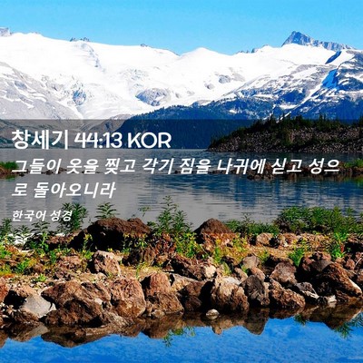 Picture 02 - 창세기 44:13 KOR - 그들이 옷을 찢고 각기 짐을 나귀에 - Bible Verse Picture