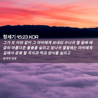 Picture 02 - 창세기 45:23 KOR - 그가 또 이와 같이 그 아비에게 - Bible Verse Picture