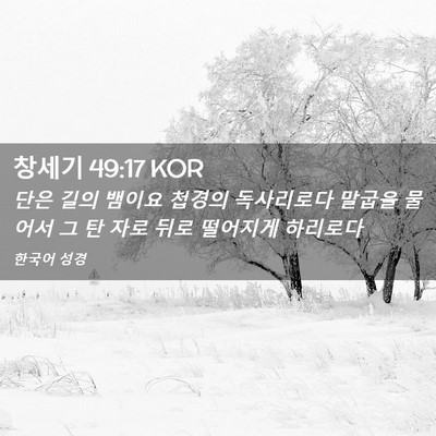 Picture 02 - 창세기 49:17 KOR - 단은 길의 뱀이요 첩경의 독사리로다 - Bible Verse Picture