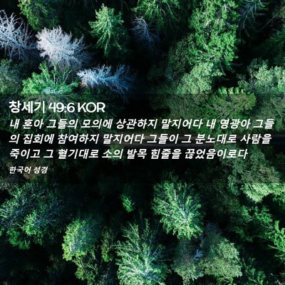 Picture 02 - 창세기 49:6 KOR - 내 혼아 그들의 모의에 상관하지 - Bible Verse Picture