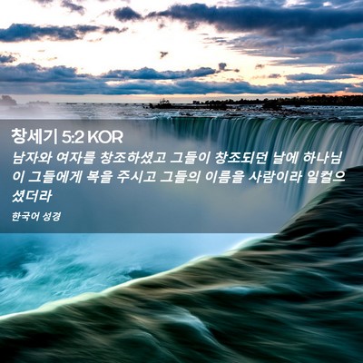 Picture 02 - 창세기 5:2 KOR - 남자와 여자를 창조하셨고 그들이 - Bible Verse Picture