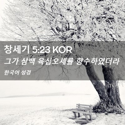 Picture 02 - 창세기 5:23 KOR - 그가 삼백 육십오세를 - Bible Verse Picture