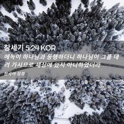 Picture 02 - 창세기 5:24 KOR - 에녹이 하나님과 동행하더니 - Bible Verse Picture