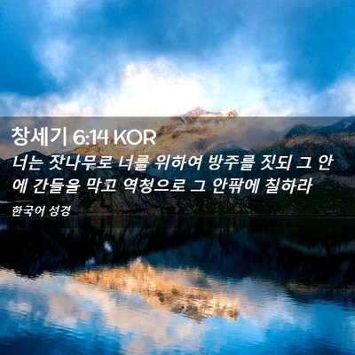 Picture 02 - 창세기 6:14 KOR - 너는 잣나무로 너를 위하여 방주를 - Bible Verse Picture