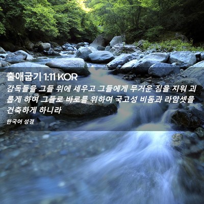 Picture 02 - 출애굽기 1:11 KOR - 감독들을 그들 위에 세우고 그들에게 - Bible Verse Picture