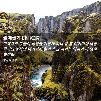 Picture 02 - 출애굽기 1:14 KOR - 고역으로 그들의 생활을 괴롭게 하니 - Bible Verse Picture