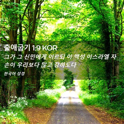 Picture 02 - 출애굽기 1:9 KOR - 그가 그 신민에게 이르되 이 백성 - Bible Verse Picture