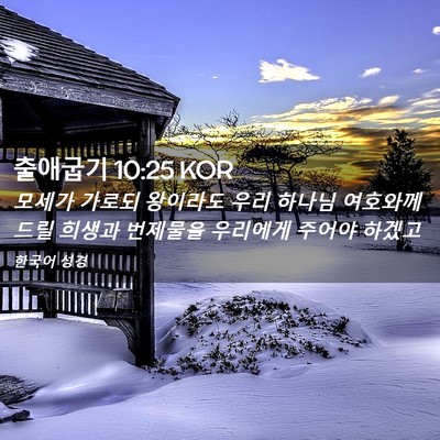 Picture 02 - 출애굽기 10:25 KOR - 모세가 가로되 왕이라도 우리 하나님 - Bible Verse Picture