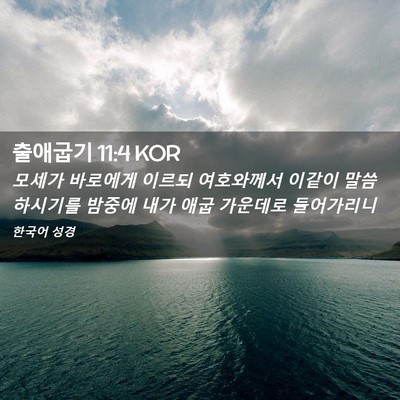 Picture 02 - 출애굽기 11:4 KOR - 모세가 바로에게 이르되 여호와께서 - Bible Verse Picture