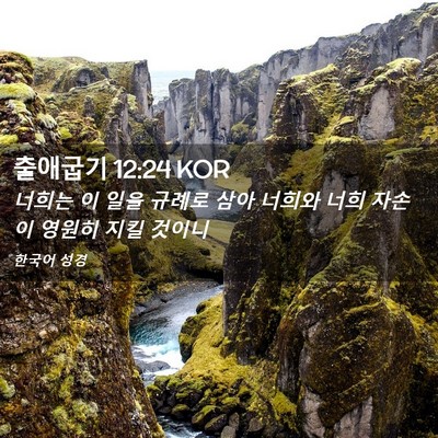 Picture 02 - 출애굽기 12:24 KOR - 너희는 이 일을 규례로 삼아 너희와 - Bible Verse Picture