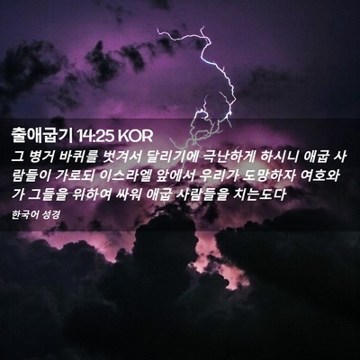 Picture 02 - 출애굽기 14:25 KOR - 그 병거 바퀴를 벗겨서 달리기에 - Bible Verse Picture
