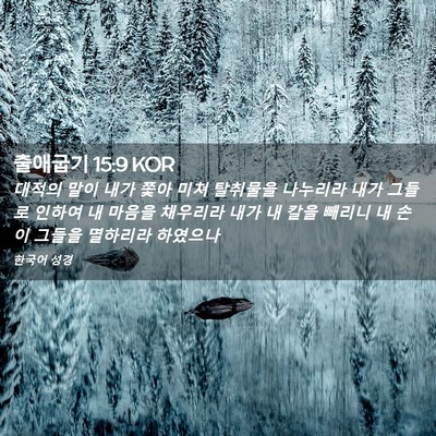 Picture 02 - 출애굽기 15:9 KOR - 대적의 말이 내가 쫓아 미쳐 - Bible Verse Picture