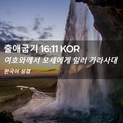 Picture 02 - 출애굽기 16:11 KOR - 여호와께서 모세에게 일러 - Bible Verse Picture