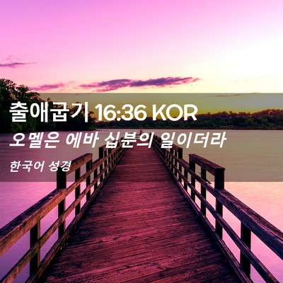 Picture 02 - 출애굽기 16:36 KOR - 오멜은 에바 십분의 - Bible Verse Picture