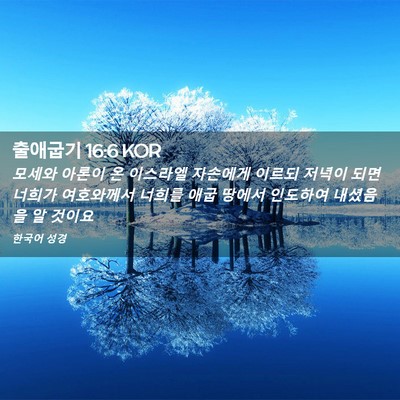 Picture 02 - 출애굽기 16:6 KOR - 모세와 아론이 온 이스라엘 자손에게 - Bible Verse Picture