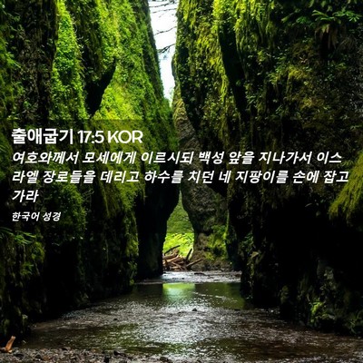 Picture 02 - 출애굽기 17:5 KOR - 여호와께서 모세에게 이르시되 백성 - Bible Verse Picture