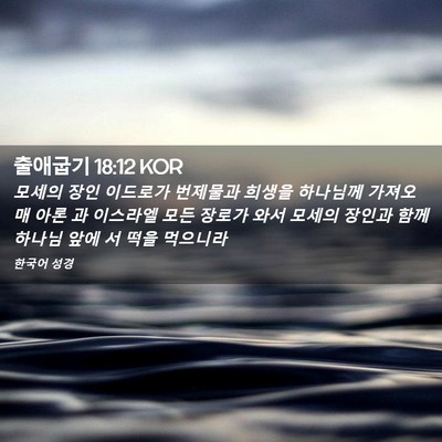 Picture 02 - 출애굽기 18:12 KOR - 모세의 장인 이드로가 번제물과 - Bible Verse Picture