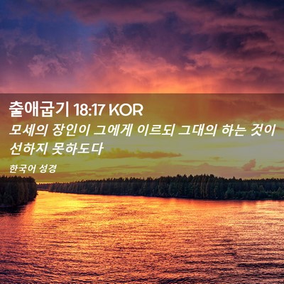 Picture 02 - 출애굽기 18:17 KOR - 모세의 장인이 그에게 이르되 그대의 - Bible Verse Picture