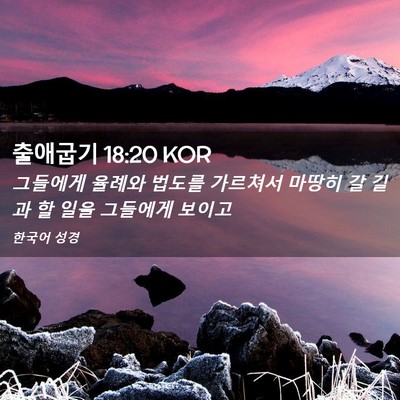 Picture 02 - 출애굽기 18:20 KOR - 그들에게 율례와 법도를 가르쳐서 - Bible Verse Picture