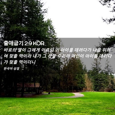 Picture 02 - 출애굽기 2:9 KOR - 바로의 딸이 그에게 이르되 이 - Bible Verse Picture