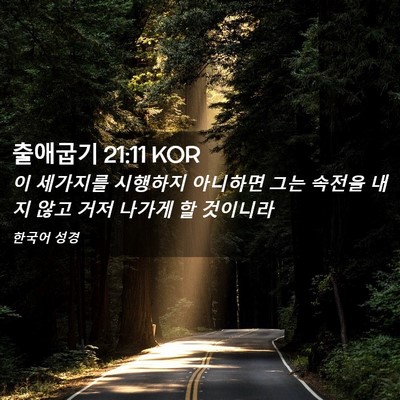 Picture 02 - 출애굽기 21:11 KOR - 이 세가지를 시행하지 아니하면 그는 - Bible Verse Picture