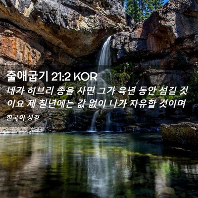 Picture 02 - 출애굽기 21:2 KOR - 네가 히브리 종을 사면 그가 육년 - Bible Verse Picture