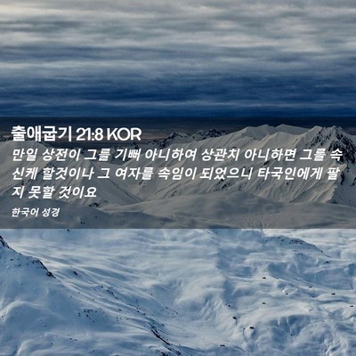 Picture 02 - 출애굽기 21:8 KOR - 만일 상전이 그를 기뻐 아니하여 - Bible Verse Picture