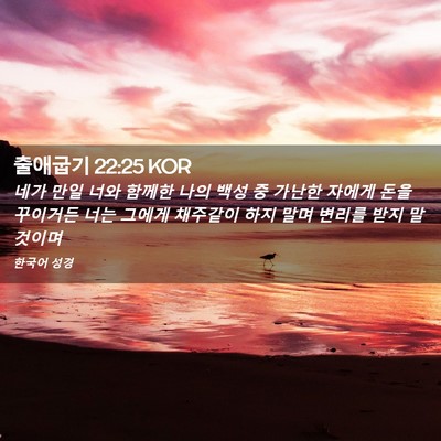 Picture 02 - 출애굽기 22:25 KOR - 네가 만일 너와 함께한 나의 백성 중 - Bible Verse Picture