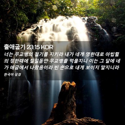 Picture 02 - 출애굽기 23:15 KOR - 너는 무교병의 절기를 지키라 내가 - Bible Verse Picture