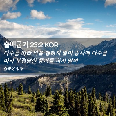 Picture 02 - 출애굽기 23:2 KOR - 다수를 따라 악을 행하지 말며 - Bible Verse Picture